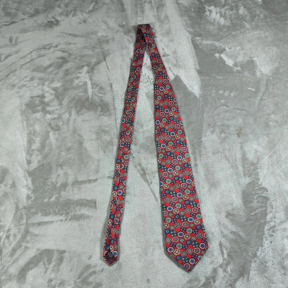 Vintage Christian Dior Monsieur‎ Tie Mens 56.5x3.75 Geometric Abstract Colorful